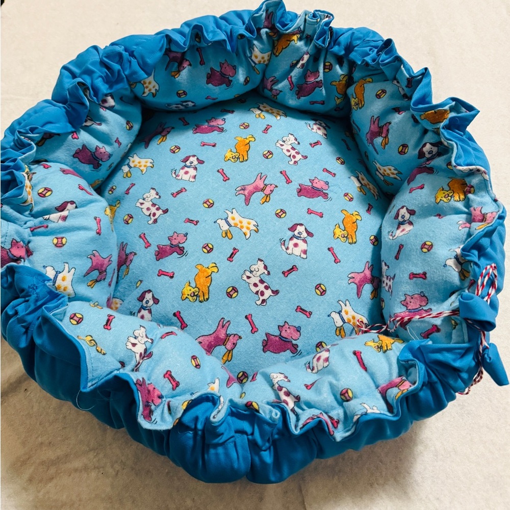 Handmade Pet Bed with Animal Print